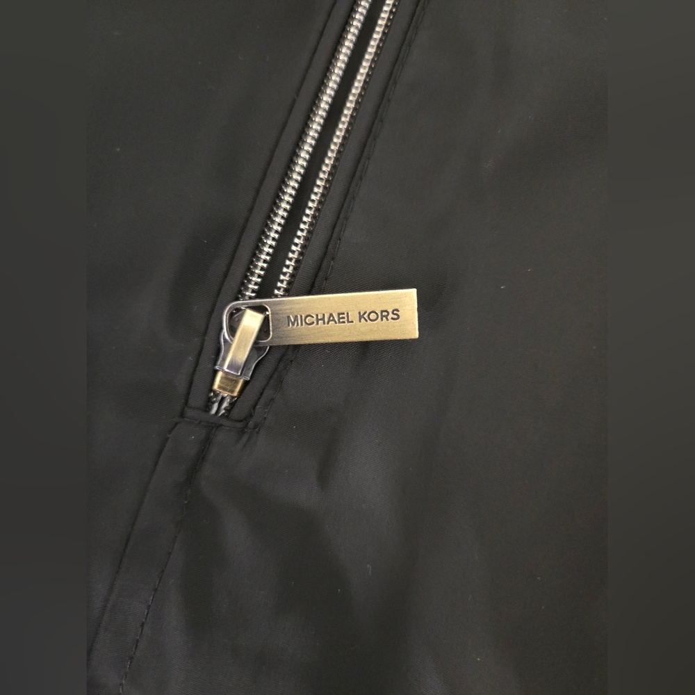 NWT Michael Kors Black Rain Jacket Coat Medium - Picture 6 of 12